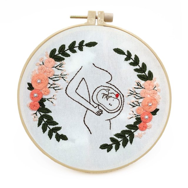 Embroidery Starter Kit Craft Kit Round Cross Stitch Sewing Kit DIY Embroidery Starter Set