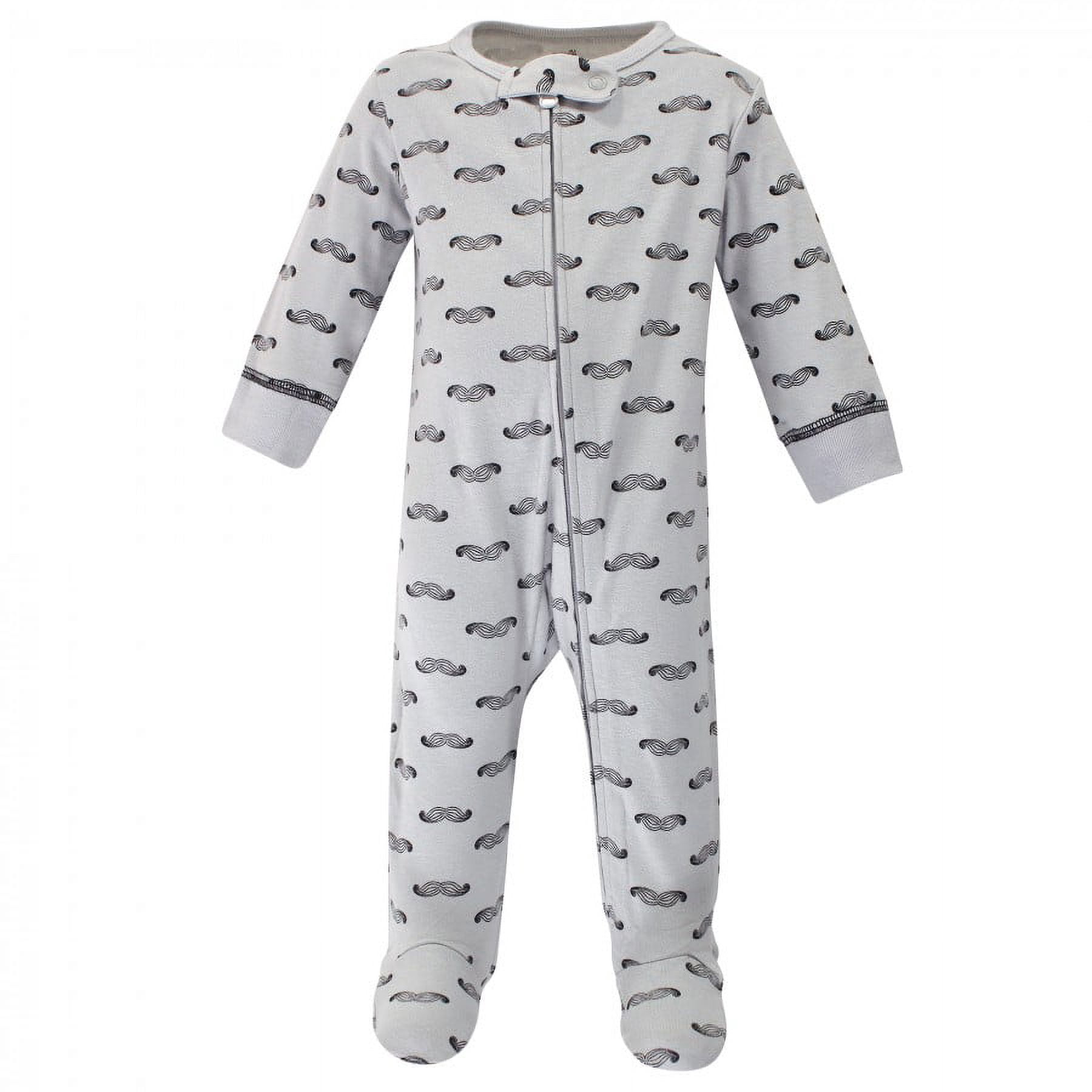 Touched by Nature Baby Boy Organic Cotton Zipper Sleep and Play 3pk, Mr Moon, 6-9 Months