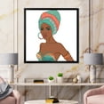 thumbnail image 3 of African American Woman With Turban and Earring 36 in x 36 in Framed Painting Canvas Art Print, by Designart, 3 of 4