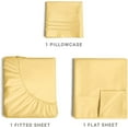 thumbnail image 3 of CGK Linens 3-Piece Ultra Soft & Comfy Hotel Luxury Sheet Set - Twin Size Cooling Bed Sheet Fits 8"-16" Mattresses, Yellow, 3 of 7