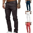 thumbnail image 6 of Lovskoo Mens Casual Slim Fit Pants with Pockets Chinos Pants Fashion Button Open Straight Solid Color Trousers Pink, 6 of 6