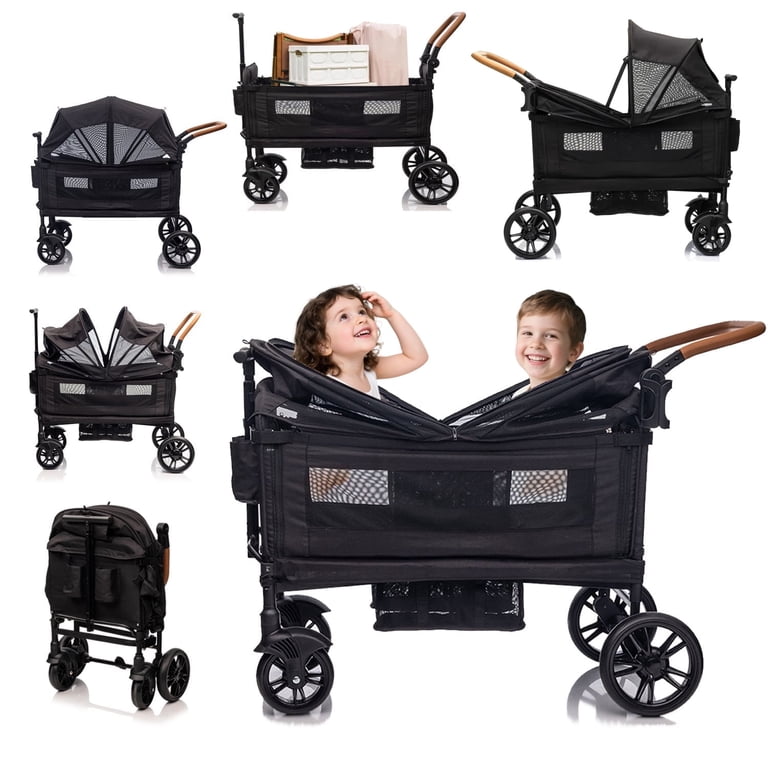 Funyard Wagon Double Stroller for 2 Kids and Toddlers, 5-Point
