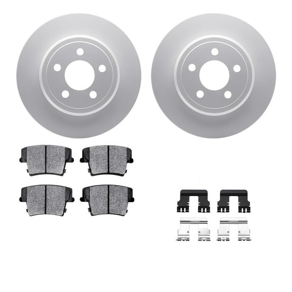 Dynamic Friction Company Rear Geospec Brake Rotors with Heavy Duty Brake Pads includes Hardware 4212-39041