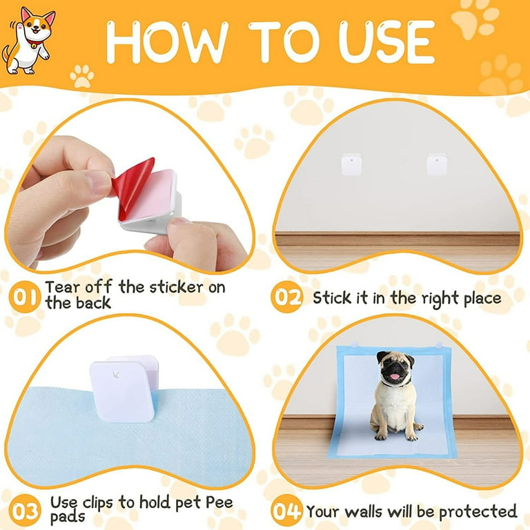 Lieonvis 12pcs Dog Wall Pee Pad Holder Self sticky Pee Pad Wall