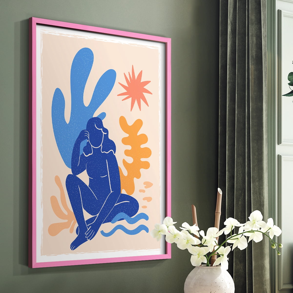Matisse CCCLXIII in Pink Solid Wood 11 x 14 Framed Print