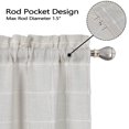 thumbnail image 4 of Farmhouse Plaid Curtain Valance, Rod Pocket Thicken Boho Linen Small Valance Curtain, 4 of 9