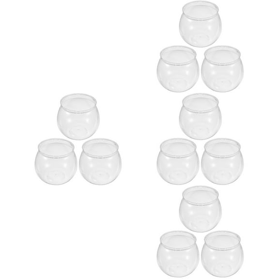 OUNONA 12 pcs  Fish Bowl Plastic Small Aquarium Desktop Fish Tank Fish Bowl Betta Fish Tank