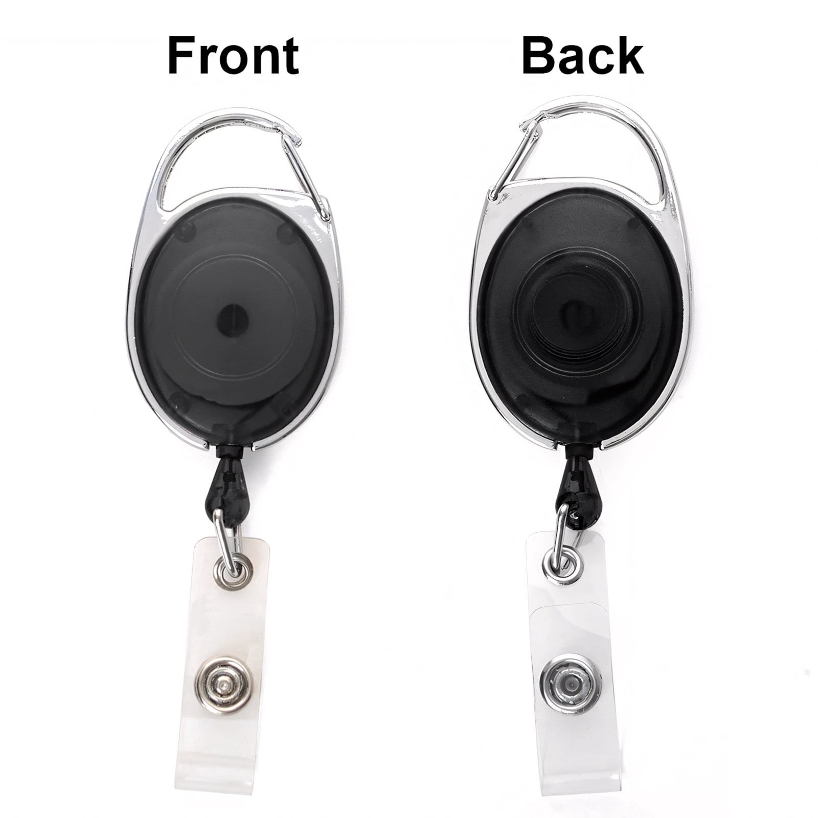 GOGO 50PCS Wholesale Retractable Carabiner Badge Holder ID Card Lanyard-Black Without Back Splint