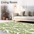 thumbnail image 2 of ODIKA 3'x5' Machine Washable Non-Slip Area Rug, Nature Inspired Leaf Mosaic Decorative Artisan High Traffic Rug, White, 591202, 2 of 7