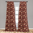 thumbnail image 2 of Boho Window Curtains, Botanical Garden Themed Roses and Leaves Pattern Ethnic Paisley, Lightweight Decor 2-Panel Set with Rod Pocket, Pair of - 28"x95", Burgundy Marigold and Indigo, by Ambesonne, 2 of 3