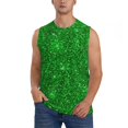 thumbnail image 1 of Balery Green Glitter Camisetas sin mangas para hombre, absorbe la humedad y protege contra el mal olor.-X-Large, 1 of 7