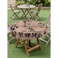 thumbnail image 3 of Outdoor Tablecloth with Umbrella Hole and Zipper, Sweet Home Round Table Cloth 60 Inch Waterproof Tablecloth, Western Stars Bird Houses Brown Wooden Grain Picnic Table Cover for Patio Camping, 3 of 7