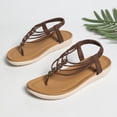 thumbnail image 6 of Women's Thong Flat Sandals with Beaded Straps, Casual Wide Width Flip Flops for Summer Spring, Comfortable Faux Leather Lazy Slip On Shoes for Beach Daily Wear, Non-Slip Sole for All-Day Support, 6 of 10