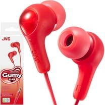 JVC Gumy in Ear Earbud Headphones with Paper Package, Powerful Sound, Comfortable and Secure Fit, Silicone Ear Pieces S/M/L - HAFX7RN (Red)