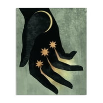 Stupell Industries Moon & Stars Hand Astrology & Stars Painting Wrapped Canvas Art Print Wall Art, 24 x 30