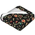 thumbnail image 2 of Bingfone Vector Retro Music Print Flannel Fleece Blanket Throw Blanket for Bed,Sofa,Couch,Travel,Camping(80"x60" ), 2 of 8