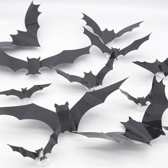 Halloween Bat Decorations, 3D Bat Wall Stickers, Removable Black Bat Decals, Window Wall Decor For Indoor Outdoor Party Home Display
