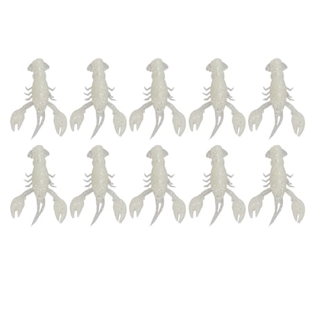Yajisi 10pcs Soft Fishing Lure Crawdad Bait PVC Shrimp Artificial Baits for Bass Luminous 5.12 inches / 13 cm