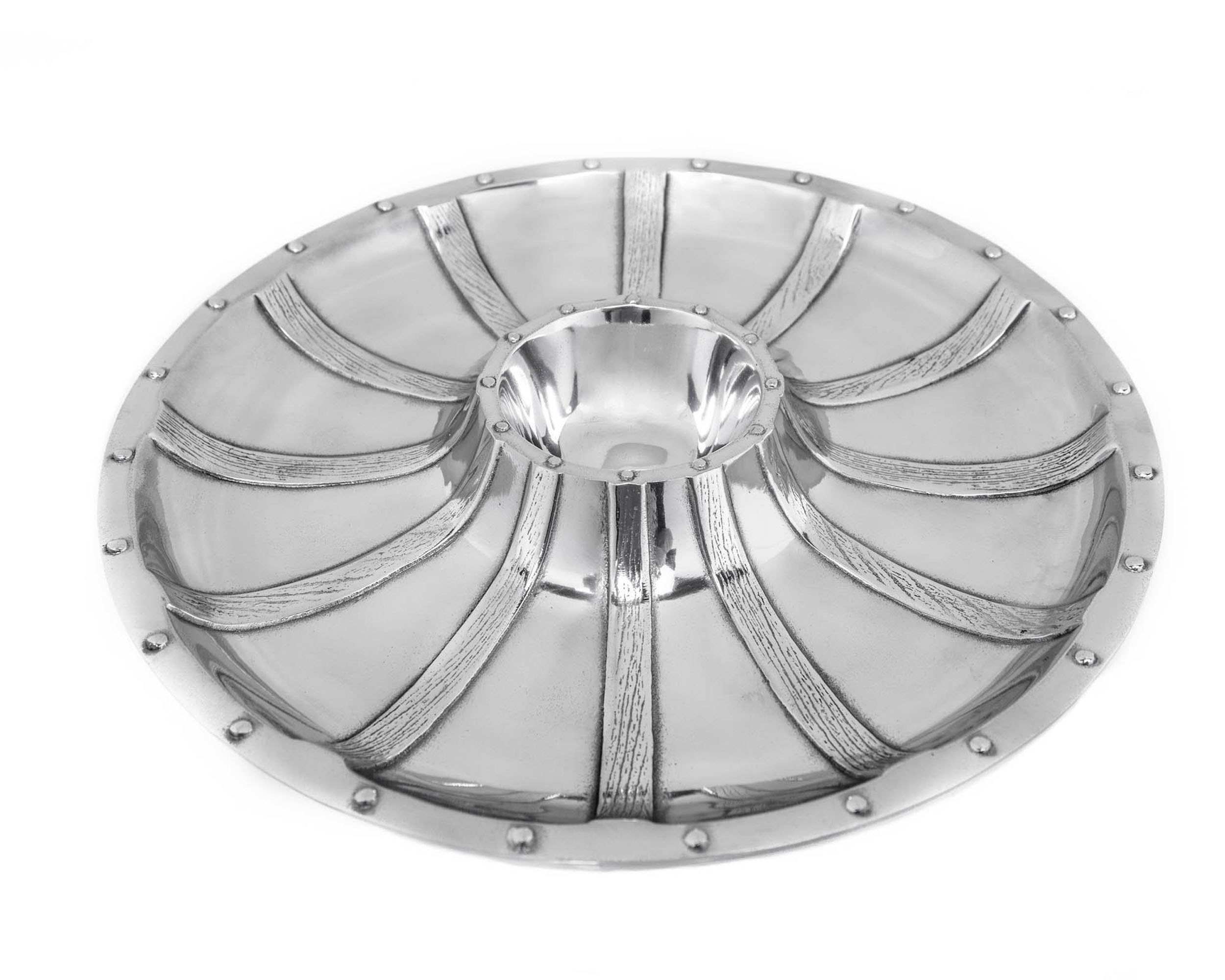 Arthur Court Metal Wine Barrel Chip and Dip Platter Sand Casted in