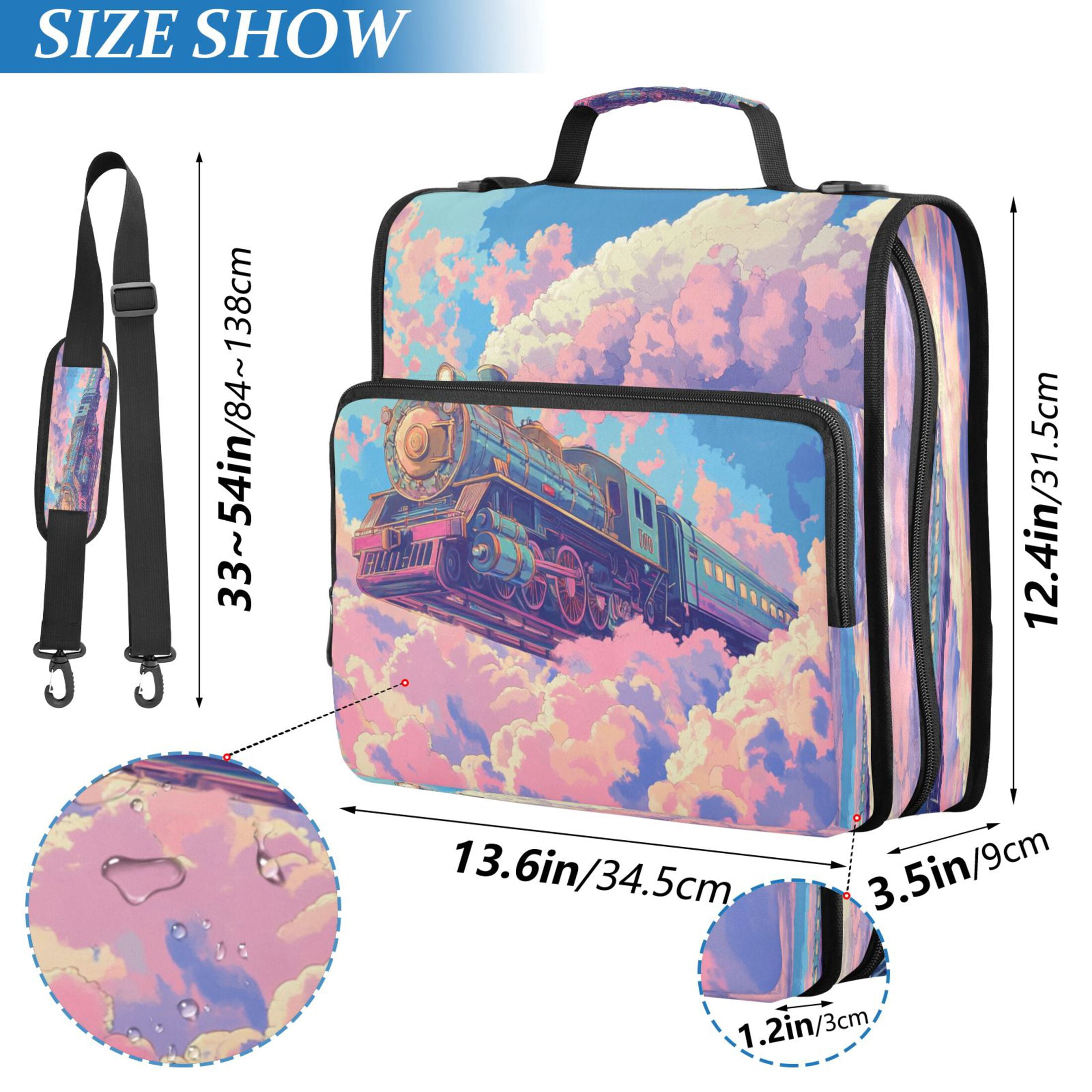 YAZAOO Zipper Binder trapper keeper Documents Organized Design Cloudbound Express Printed