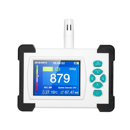 

Walmeck Carbon Dioxide with Rechargeable Battery Portable CO2 Meter Tester for Carbon Dioxide Air Quality CO2 Meter Monitor with Storage Case