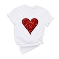 thumbnail image 2 of Cadeau de Saint-Valentin pour Femmes, T-shirt Décontracté à Manches Courtes et Col Rond avec Imprimé Arbre de Noël, 2 of 6