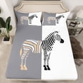 thumbnail image 2 of Homewish Teenagers Animal Zebra Twin Sheet Sets 3pcs,Abstract Geometric Stripes Twin Fitted Sheet Microfiber,Black Grey White Breathable Flat Sheet,Ultra Soft Home Decor, 2 of 7