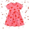 thumbnail image 2 of CAIXIA Little Girl Dresses Valentine's Day Toddler Baby Girls Sleeveless Allover Heart Print Dress with Bow Detail Party Tutu Gown for Holiday Celebration, 2 of 5