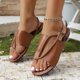 thumbnail image 2 of Mujeres Zapatos de Caminar Crisscross Tanga Sandalias Planas, Zapatos Casuales de las Mujeres Más Tamaño Ligero Playa Verano, 2 of 9