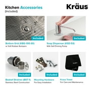 KRAUS 30-inch 16 Gauge Standart PRO Kitchen Sink Combo Set with Bolden 18-inch Kitchen Faucet and Soap Dispenser, Chrome Finish