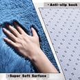 thumbnail image 6 of ZENELESS Solid Shag Collection Rug,6x9ft Gray Blue Large Fluffy Area Rugs Perfect for Dining Room, Bedroom, 6 of 7