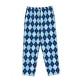 thumbnail image 6 of Uemuo Blue Squares Pattern Women's Wide Leg Palazzo Lounge Pants with Pockets Light Weight Loose Comfy Casual Pajama Pants-XX-Large, 6 of 9