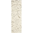 thumbnail image 3 of SAFAVIEH Florida Doug Floral Vines Geometric Shag Runner Rug, Cream/Beige, 2'3" x 7' - Transitional Modern Design, Cream & Beige, Non-Shedding & Easy Cleaning, Ultra Plush Thick Pile, Ideal for Livin, 3 of 14