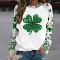 thumbnail image 4 of St. Patrick's Day Sweatshirt for Women Shamrock Graphic Print Crewneck Long Sleeve Soft Relaxed Fit Festive Holiday Party Pullover Top, 4 of 5
