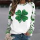 thumbnail image 2 of TaTaai Ladies St Patricks Holiday Raglan Sweatshirt Long Sleeve Crewneck Casual Pullover Loose Fit Printed Graphic Top Gift, 2 of 5