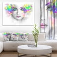 thumbnail image 1 of Gray Woman with Green Flowers - Abstract Portrait Canvas Print, 1 of 3