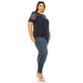 thumbnail image 5 of Women's Plus Size Classic Solid Top with Lace Accent - Casual and Elegant, 5 of 6