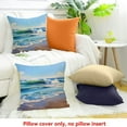 thumbnail image 4 of Creowell Waves Beach Ocean Pillow Covers Set for Home Sofa Couch Decor, Farmhouse Decor Cushion Case 18x18in, 4 of 5