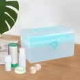 thumbnail image 3 of Xuanheng Nail Art Storage Box Clear with Compartments for Nail Drill Tool Nail Rhinestone blue, 3 of 8