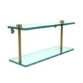 thumbnail image 2 of Two Tiered Glass Shelf - Unlacquered Brass / 16 Inch, 2 of 2