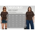 thumbnail image 7 of MOYIKO T Shirts for Women Boat Neck 3/4 Flare Sleeve Ruched Fitted Shirts, 7 of 7