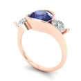 thumbnail image 2 of Three-Stone Engagement Ring for Women - 3.5ct Simulated Tanzanite in 18K Rose Gold Promise Ring, 2 of 6