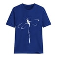 thumbnail image 4 of Fgnfyis Hauts pour Femmes T-Shirt Décontracté à Lettres Col Rond Manches Courtes Tunique T-Shirts pour Femmes Bleu m, 4 of 4