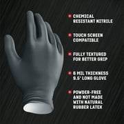 Venom Steel Black Nitrile Gloves, 2-Layer Rip Resistant Latex Free Disposable Gloves, 2XL, 90 Count