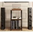 thumbnail image 6 of 3-Tier Record Player Stand with Vinyl Record Storage, Turntable Stand Record Shelf Display Table for Album, Turntable Holder, End Table for Bedroom, Living Room, Black, 6 of 12