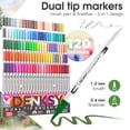 thumbnail image 2 of Set de marcadores acuarelables DENKSY de 120 piezas a base de agua con pincel y punta fina, 2 of 6