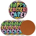 thumbnail image 2 of Easter Set of 6 Round Microfiber Leather Coasters, 11x11 cm/4.3x4.3 in, Stylish Drink Coasters for Home and Office, and Easy to Clean, 2 of 6