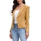 thumbnail image 4 of Blazer CHIC INSPIRAR para Mujeres con Solapa Notch, Botones, Manga Larga, Chaqueta de Traje Asimétrica con Bolsillos M Caqui, 4 of 6