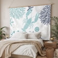 thumbnail image 3 of Turquoise Coastal Large Tapestry for Bedroom Wall Hanging Tapestry, Summer Lobster Coral Nautical Ceiling Backdrop Tapestries Poster Blanket Wall Decor for Teens Room Living Room Dorm 85" x 90", 3 of 8