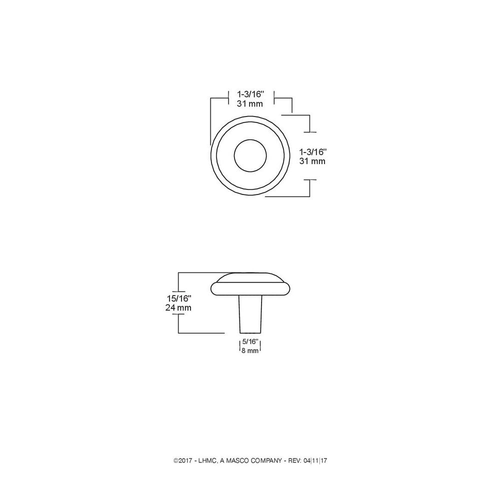 Liberty Polished Chrome 1-1/4" Domed Top Round Knob
